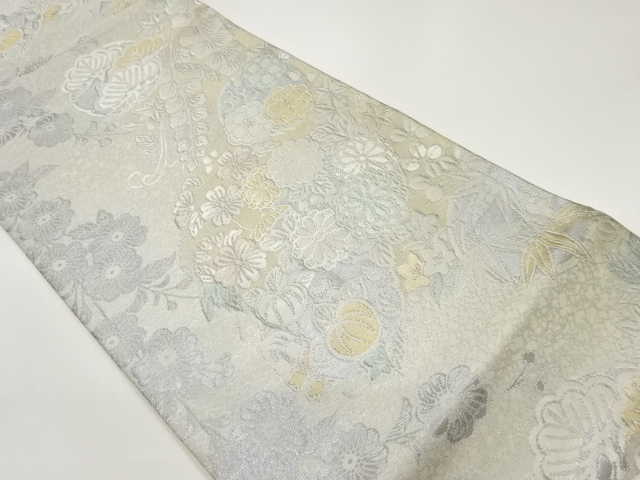 JAPANESE FUKURO OBI / WOVEN FLORAL PLANTS